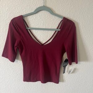 NWT Almost Famous Rich Wine Top Small